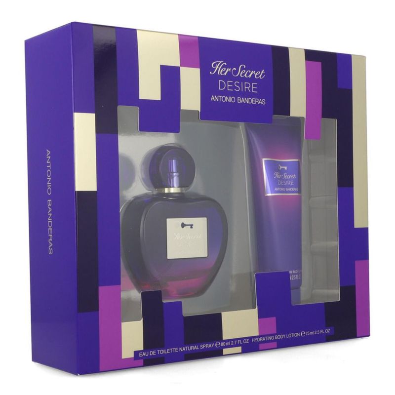 SET HER SECRET DESIRE 2PZS 80ML EDT SPRAY/ BODY LOTION 75ML