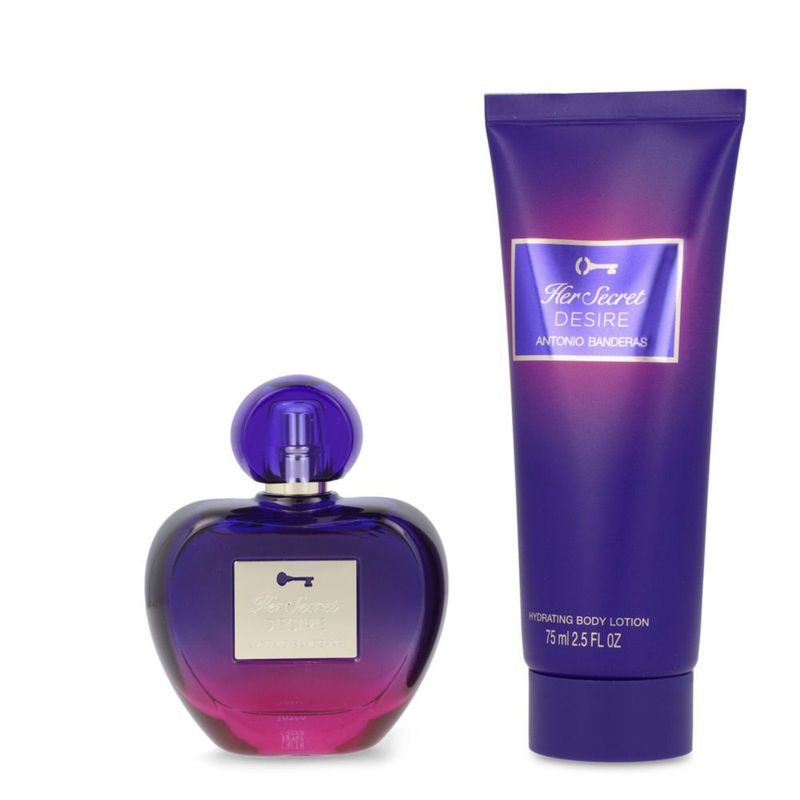 SET HER SECRET DESIRE 2PZS 80ML EDT SPRAY/ BODY LOTION 75ML