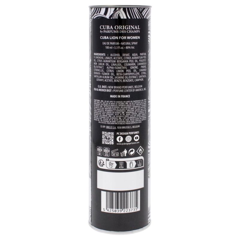 Perfume Cuba Lion Eau de Parfum para mujer 100 ml