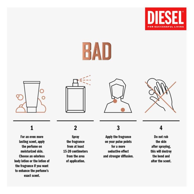 Perfume Diesel Bad Eau de Toilette en aerosol para hombre 100 ml
