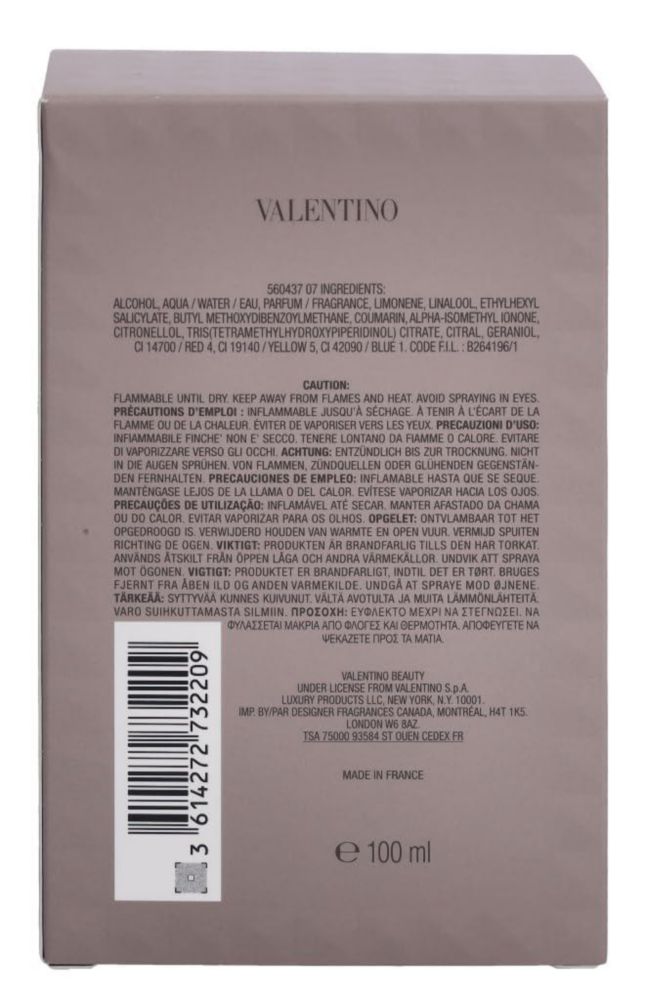 Perfume Valentino UOMO EDT en aerosol 100 ml para hombre