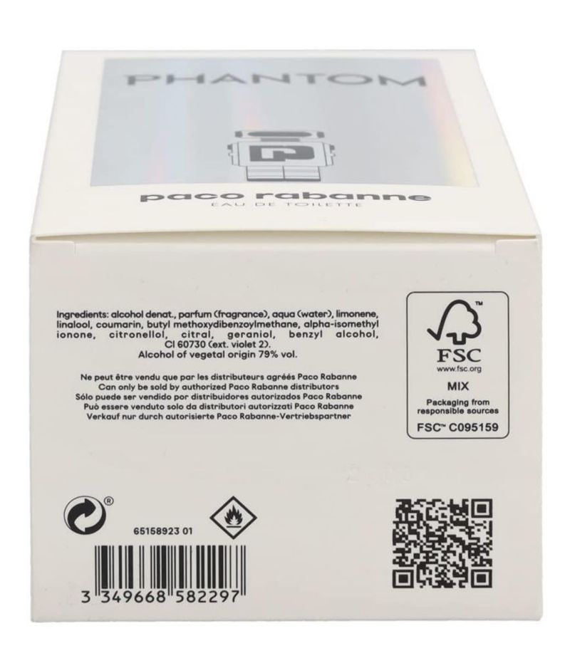 Perfume Paco Rabanne Phantom Eau de Toilette para hombre 100 ml