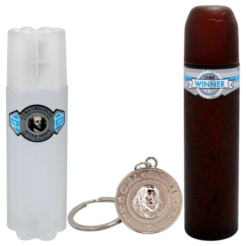 Perfume Cuba Winner para hombre en aerosol EDT de 100 ml y crema para después del afeitado de 100 ml