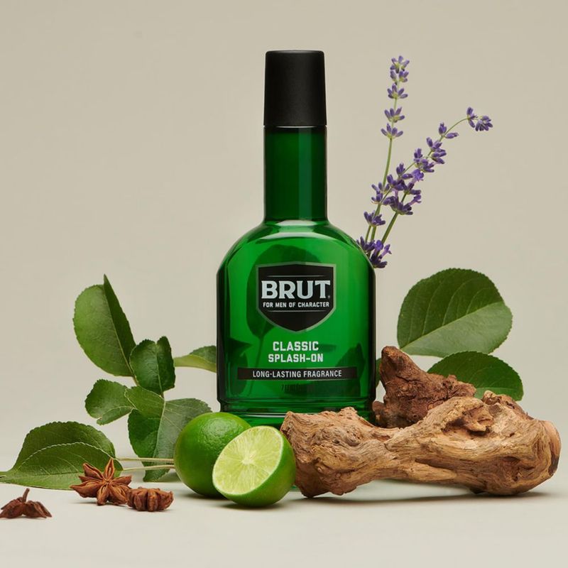 Fragancia original Cologne Brut Splash-On 207 ml para hombre