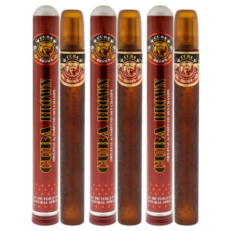 Perfume Cuba Brown de Cuba para hombre EDT en aerosol 35 ml paquete de 3