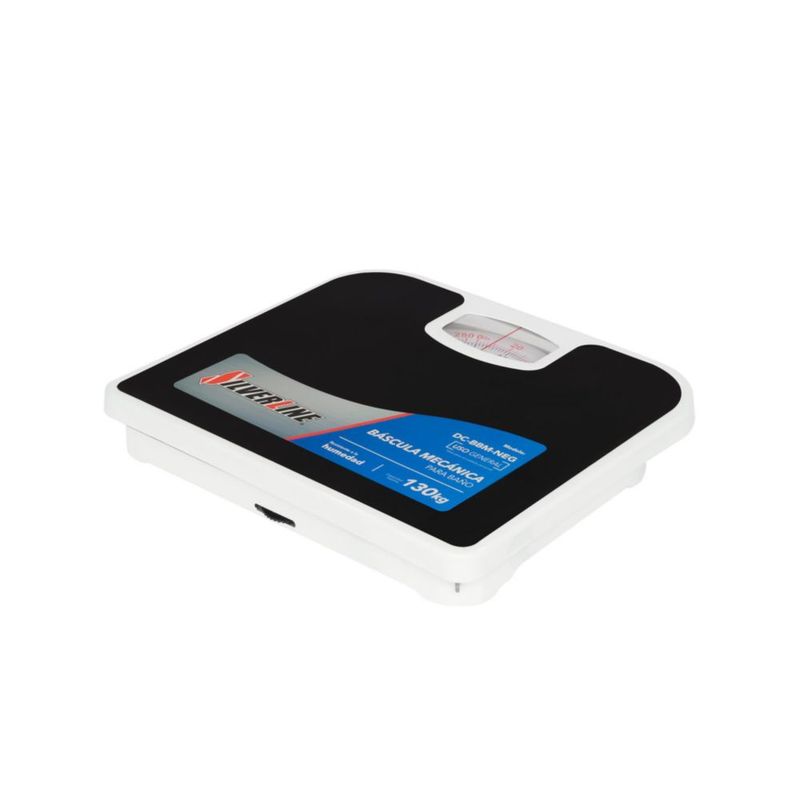 BASCULA MECANICA DE BAÑO SILVERLINE CAPACIDAD MAXIMA DE 125KG ANTIDERRAPANTE COLOR  NEGRO