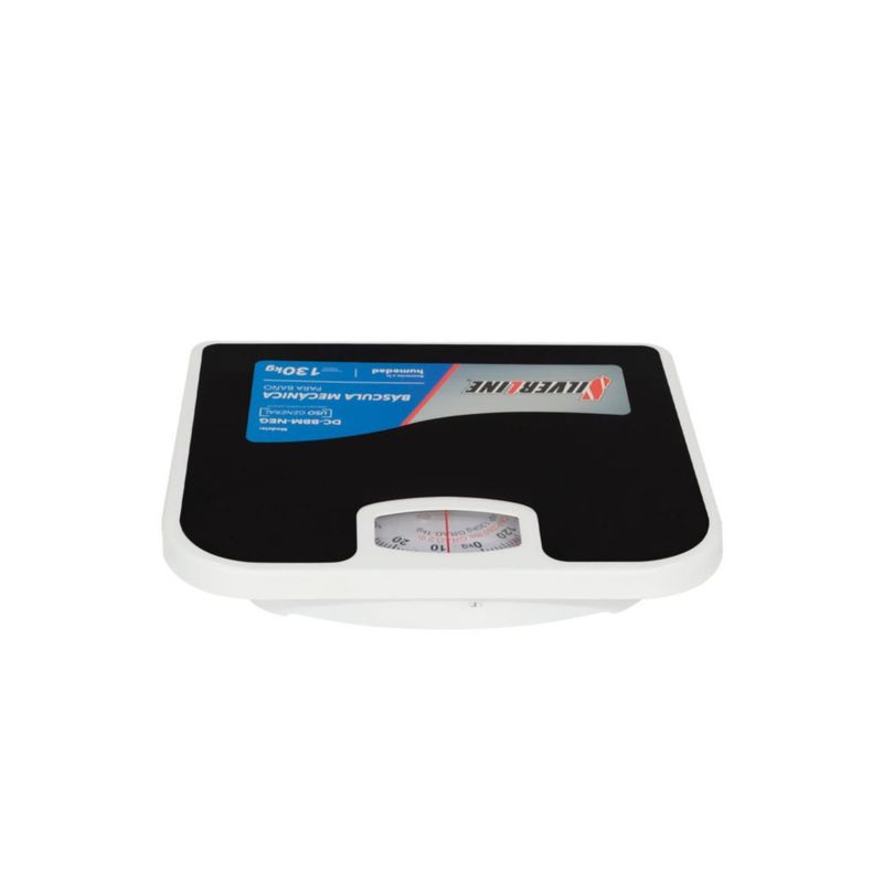 BASCULA MECANICA DE BAÑO SILVERLINE CAPACIDAD MAXIMA DE 125KG ANTIDERRAPANTE COLOR  NEGRO