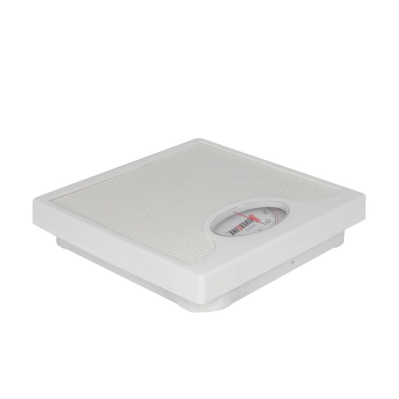 BASCULA MECANICA DE BAÑO SILVERLINE CAPACIDAD MAXIMA DE 125KG ANTIDERRAPANTE COLOR  BLANCO