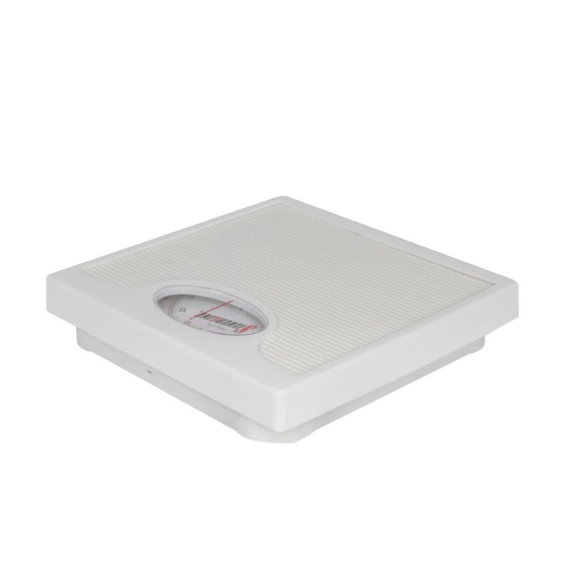 BASCULA MECANICA DE BAÑO SILVERLINE CAPACIDAD MAXIMA DE 125KG ANTIDERRAPANTE COLOR  BLANCO