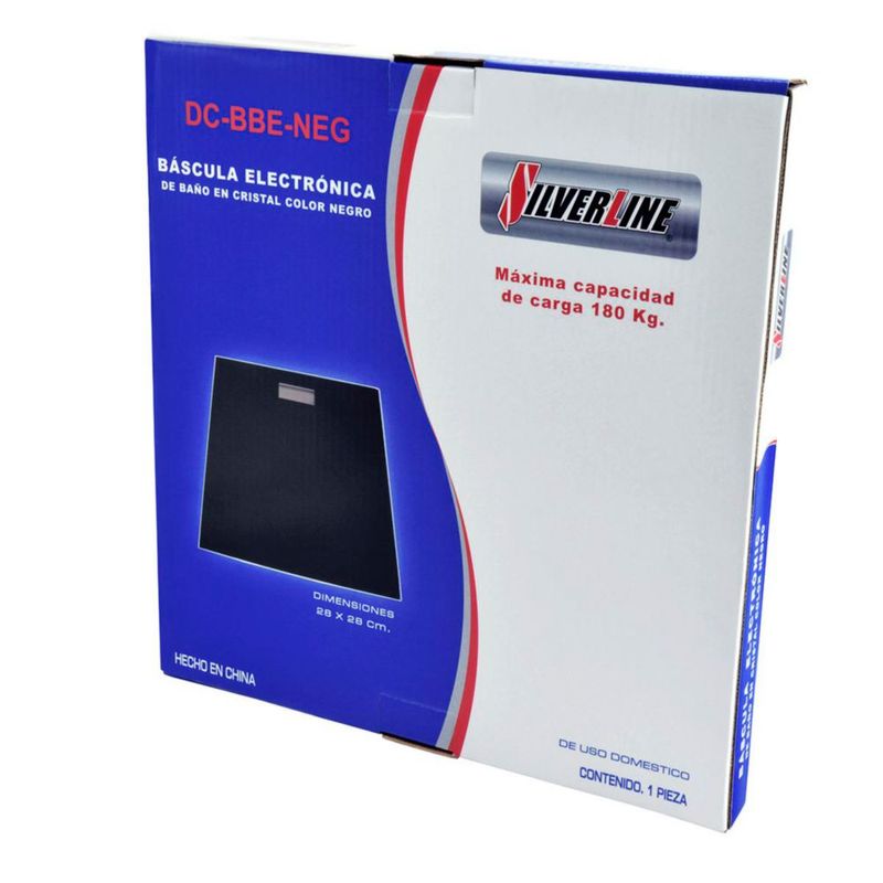 BASCULA DIGITAL  DE BAÑO SILVERLINE  CAPACIDAD MAXIMA DE 180KG COLOR  NEGRO