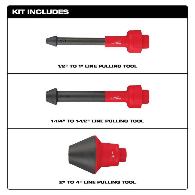 Kit de extracción de líneas LEKSTAR 1/2"-4" para conductos