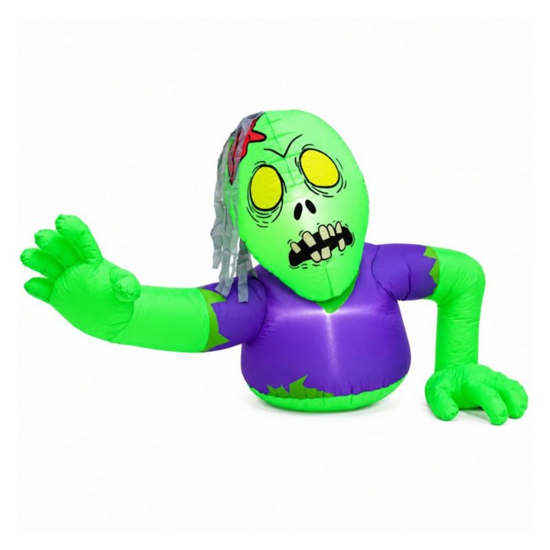 Inflable Halloween Zombie Gigante Emergente 140cm JARDIMEX con Luces LED Decoracion Terror para Exterior Jardin Patio Casa Fiesta Halloween
