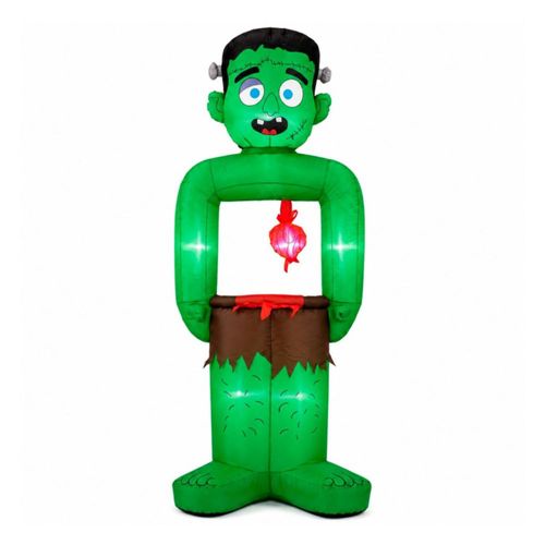 Inflable Halloween Bruja Gato Colgante Jardimex 2.43m Luz LED Techo Exterior Decoracion Terror Jardin Entrada Casa Fiesta Halloween