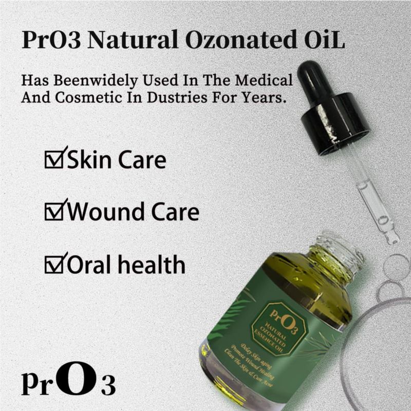 Aceite PrO3 de Girasol Ozonado 30 ml en Botella de Vidrio