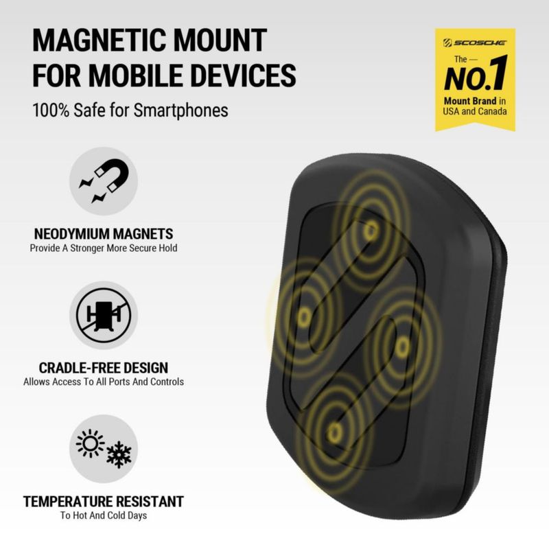 Soporte magnético para teléfono Scosche para coche con cargador USB 12 V