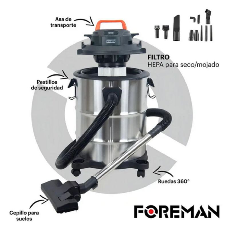 Aspiradora Industrial 35 Lt Sólido Líquido Soplado 2200w