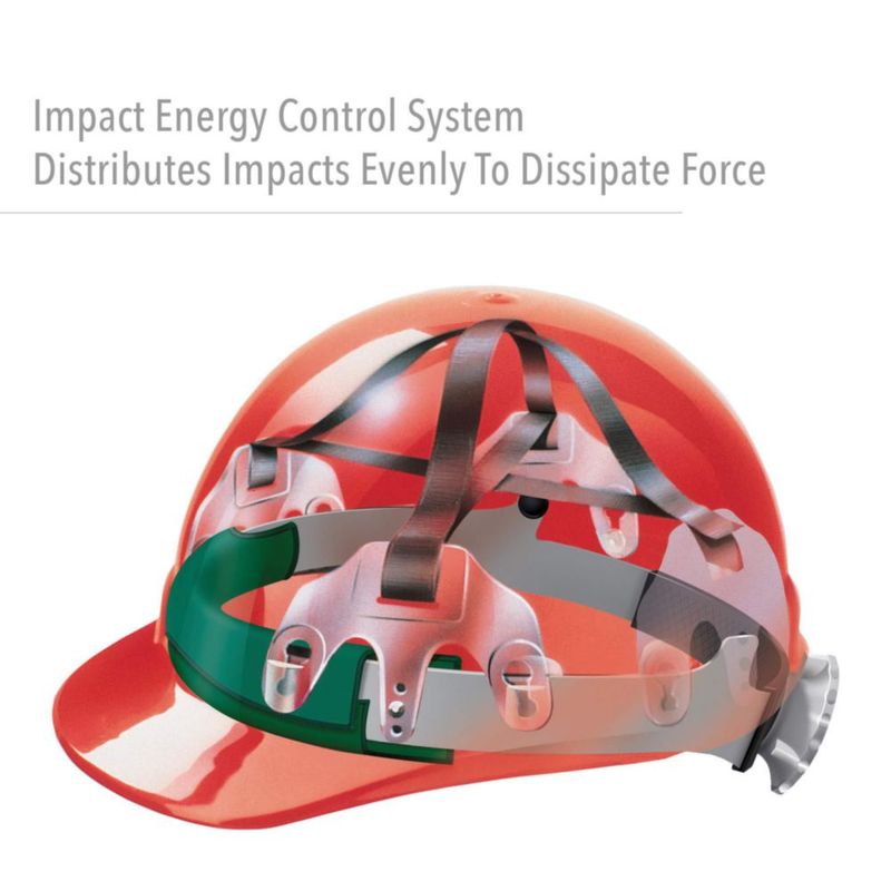 Casco de seguridad FIBRE-METAL SuperEight de 8 puntos con ajuste de matraca naranja