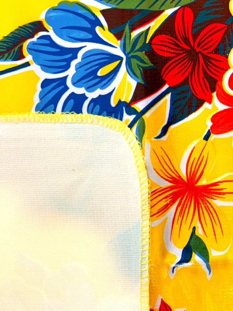 Mantel First Choice Vinyls 140 cm Circular Amarillo con Hibisco