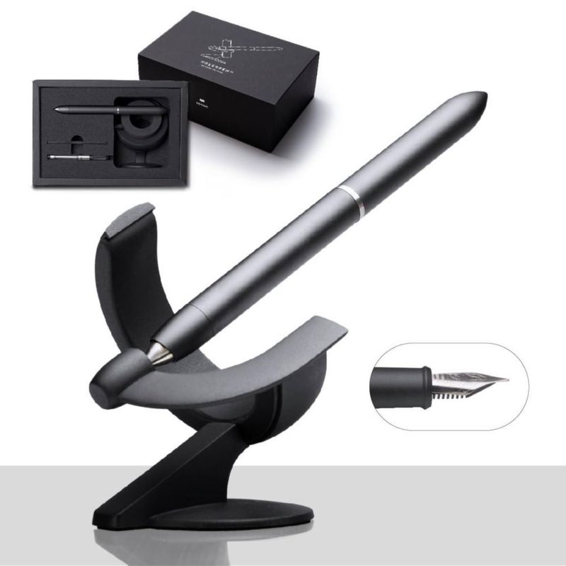 Pluma estilográfica novium Fine Schmidt con convertidor negro