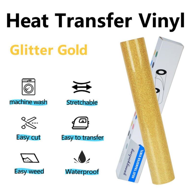 Vinilo termotransferible guangyintong 30 cm x 24 m dorado