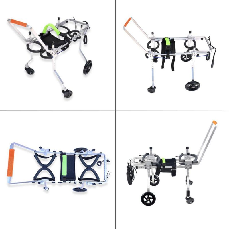 Silla de ruedas para perros RUIFAR de 4 ruedas ajustable (S)