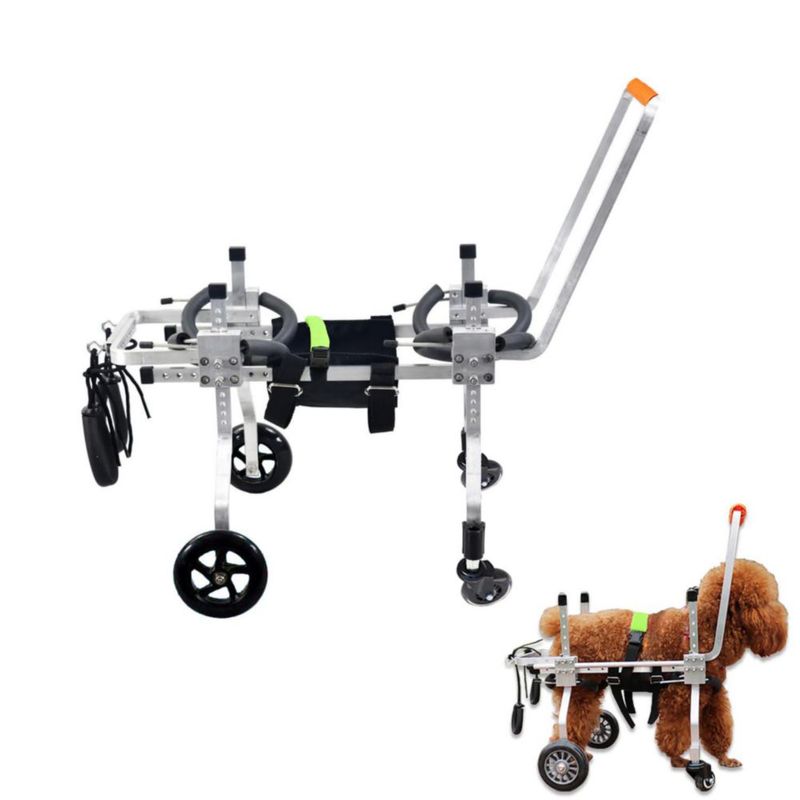 Silla de ruedas para perros RUIFAR de 4 ruedas ajustable (S)