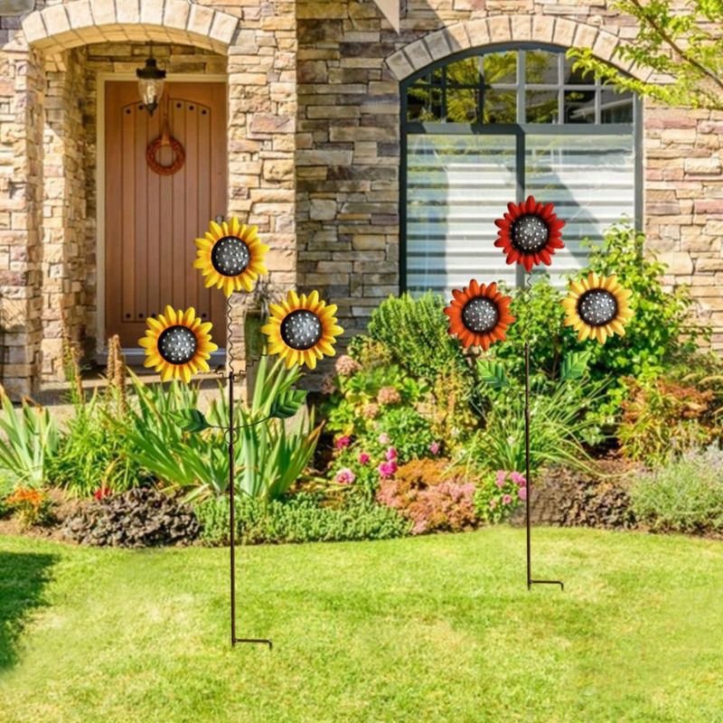 Estacas de jardín KEDONCHEN Girasol 75 cm (2 unidades)