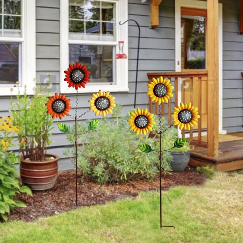 Estacas de jardín KEDONCHEN Girasol 75 cm (2 unidades)