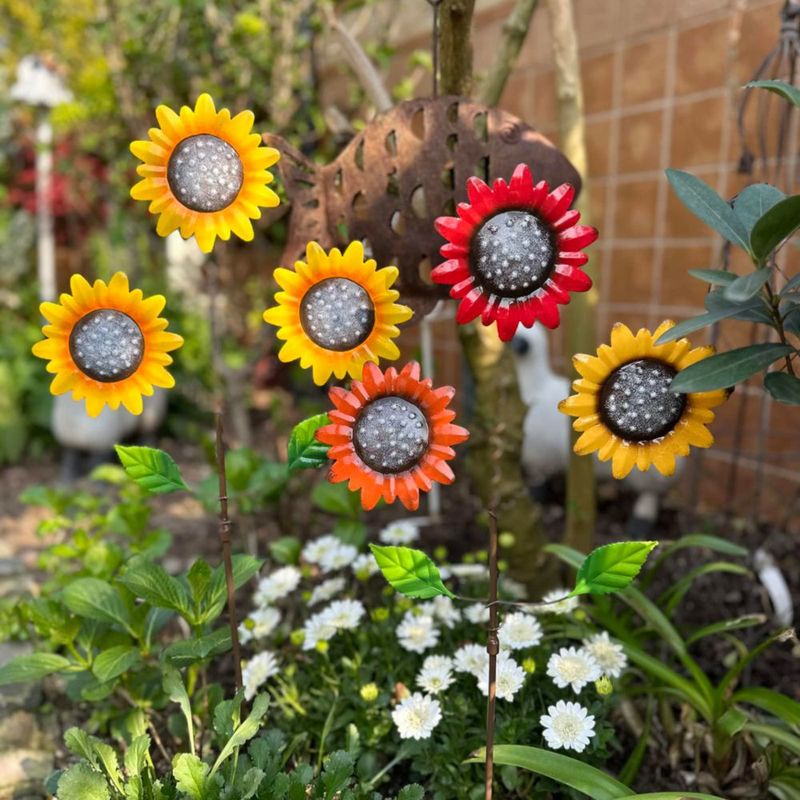 Estacas de jardín KEDONCHEN Girasol 75 cm (2 unidades)