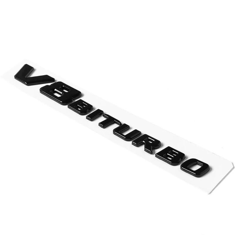 Emblema para vehículo coloralya V8 Biturbo Pack de 2 unidades negro brillante