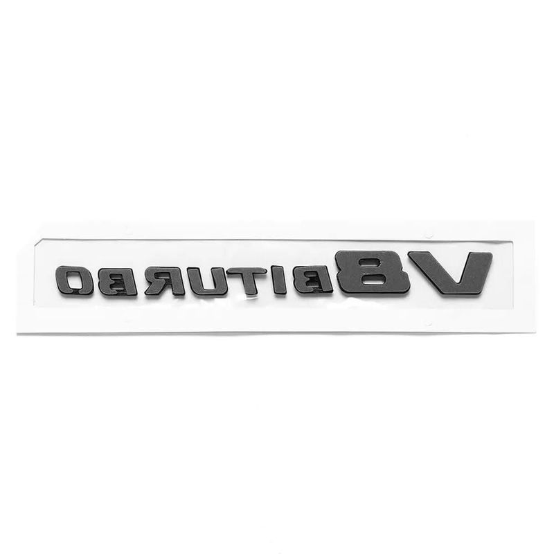 Emblema para vehículo coloralya V8 Biturbo Pack de 2 unidades negro brillante