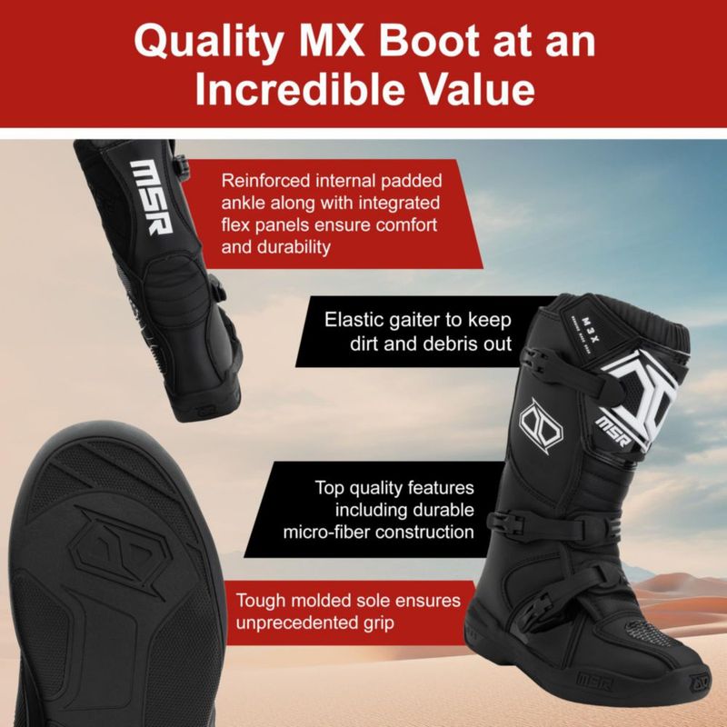 BOTAS MSR M3X Juvenil Talla 7 Negro/Rosa