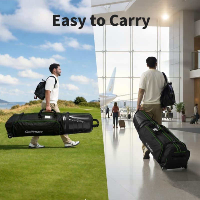 Bolsa de Viaje Golf Golfimate con Tapa Dura de Fibra de Carbono Verde Hierba