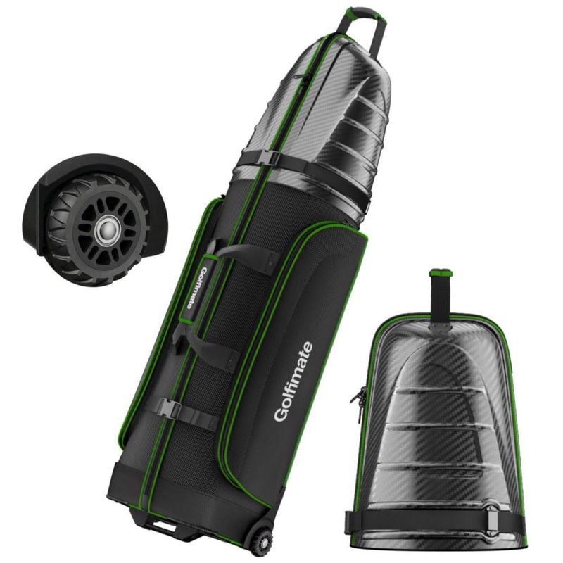 Bolsa de Viaje Golf Golfimate con Tapa Dura de Fibra de Carbono Verde Hierba