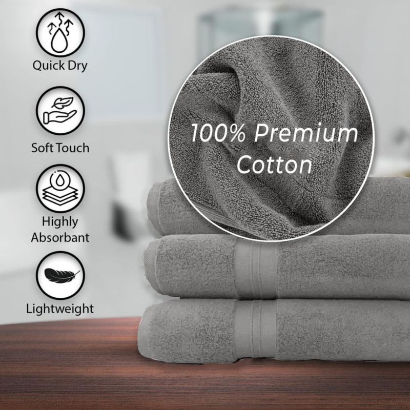 Toalla KAHAF COLLECTION 61x122 cm Pack de 6 Gris Claro
