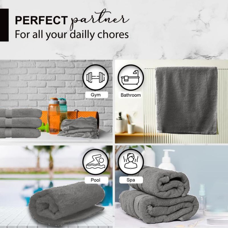 Toalla KAHAF COLLECTION 61x122 cm Pack de 6 Gris Claro