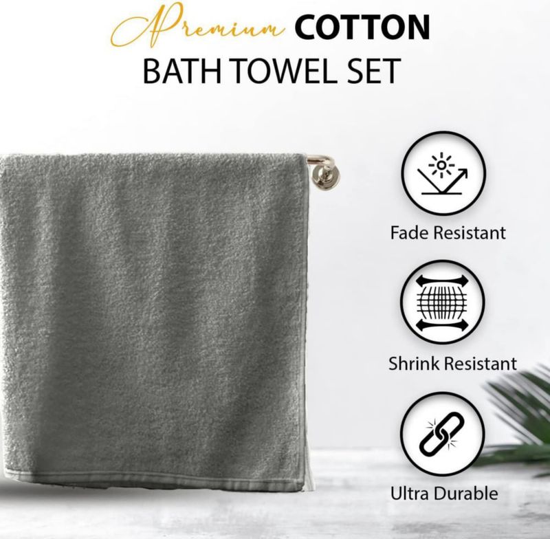 Toalla KAHAF COLLECTION 61x122 cm Pack de 6 Gris Claro