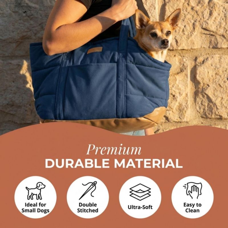 Transportín NoblePup de Peluche Azul Oscuro para Perro Pequeño
