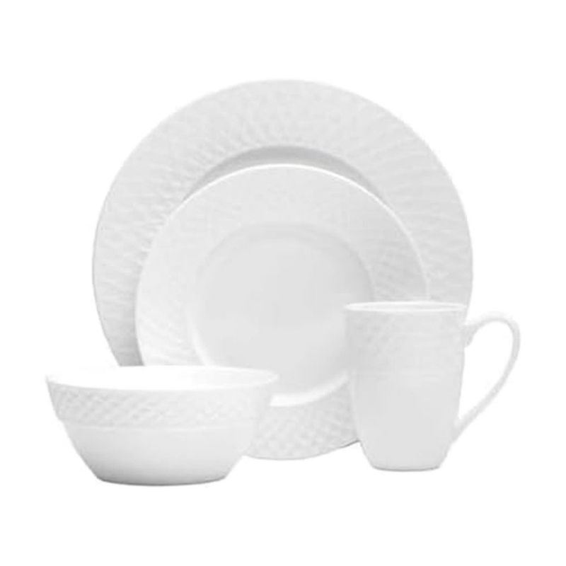 Juego de Vajilla Mikasa 16 Piezas de Porcelana de Hueso Blanca