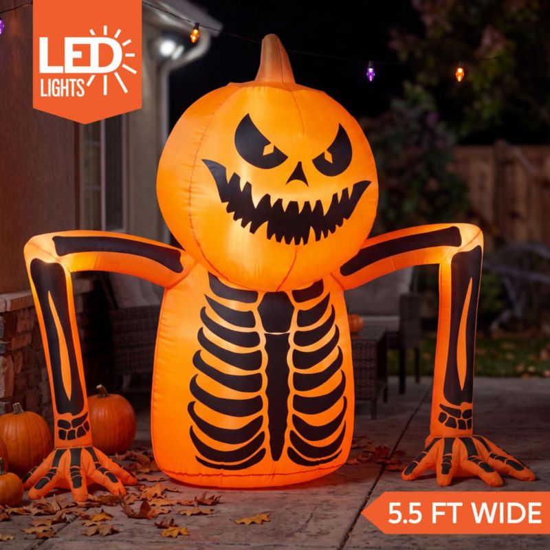 Inflable Joiedomi de 17 m con esqueleto de calabaza y luces LED
