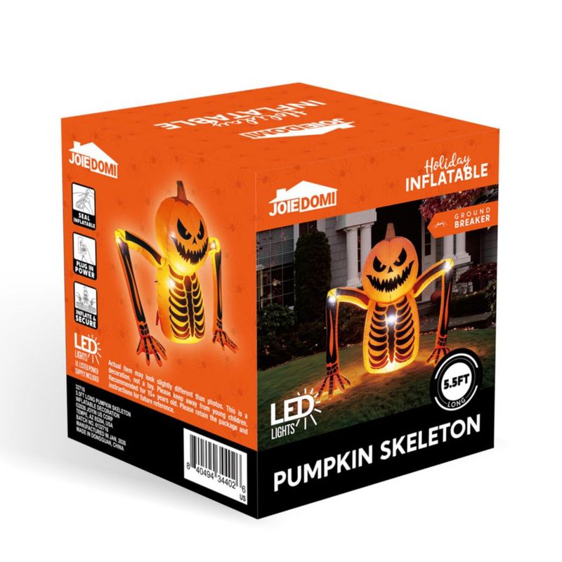 Inflable Joiedomi de 17 m con esqueleto de calabaza y luces LED
