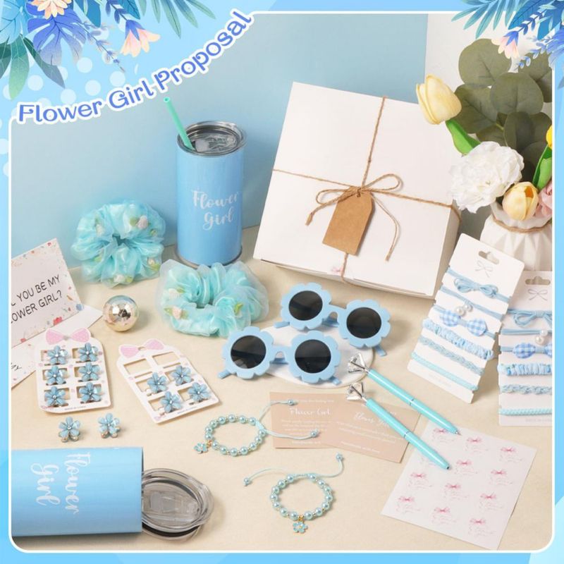 Set de Propuesta para Niña de los Pétalos Mhoel 40 piezas con coleteros – Azul