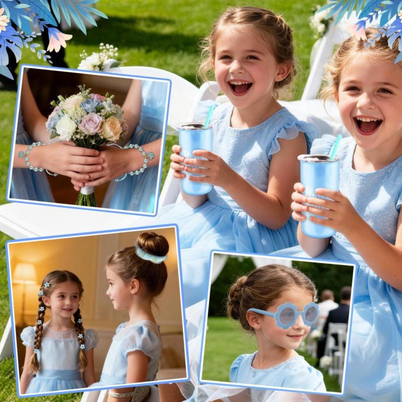 Set de Propuesta para Niña de los Pétalos Mhoel 40 piezas con coleteros – Azul