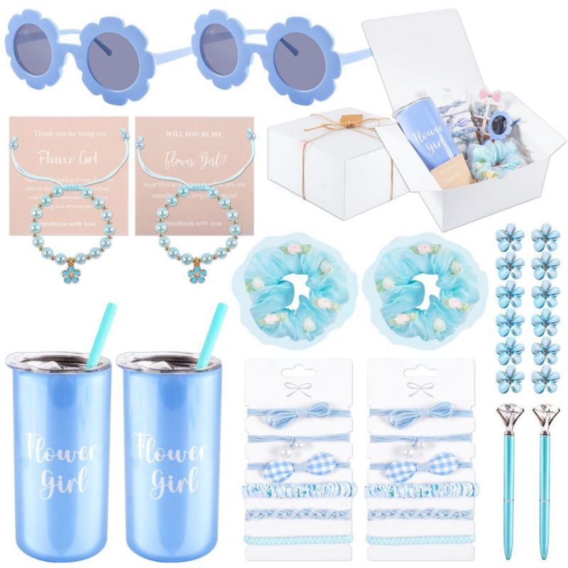 Set de Propuesta para Niña de los Pétalos Mhoel 40 piezas con coleteros – Azul