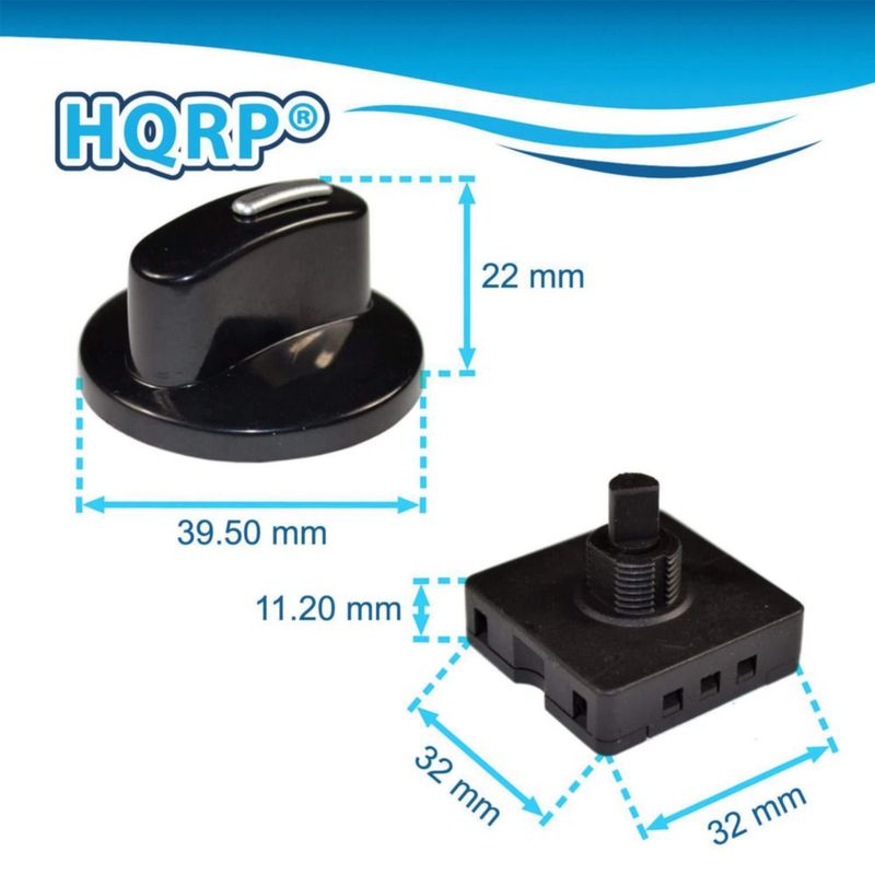 Interruptor giratorio HQRP de 4 posiciones y 3 velocidades 120V‑250V 10A
