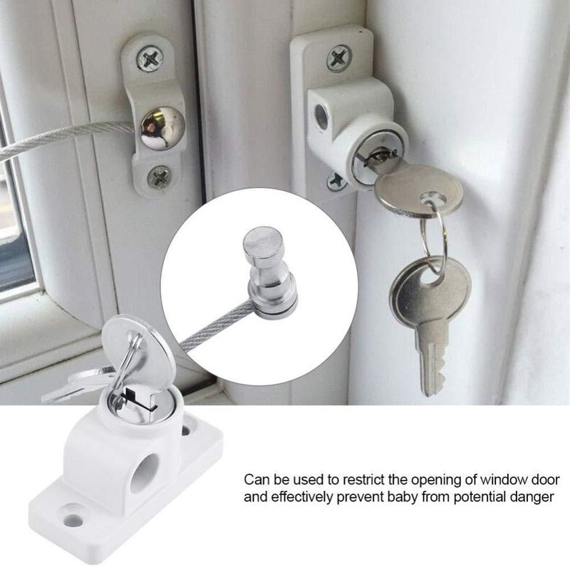 Restriccionador de Ventana OMOTOOL 20 cm Blanco 2 unidades
