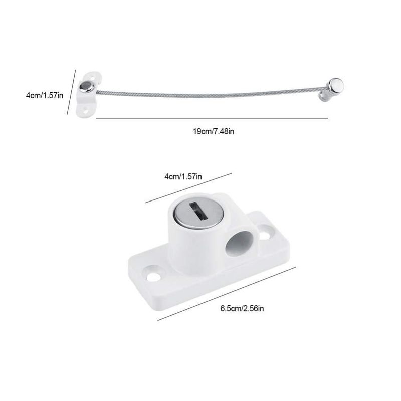 Restriccionador de Ventana OMOTOOL 20 cm Blanco 2 unidades