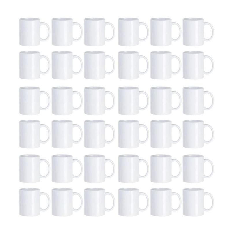 PYD Life Pack de 36 Tazas en Blanco para Sublimación de 11 OZ Cerámica a Granel
