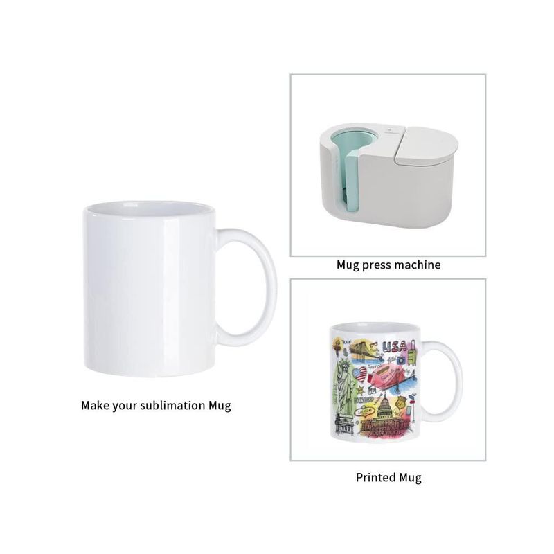 PYD Life Pack de 36 Tazas en Blanco para Sublimación de 11 OZ Cerámica a Granel