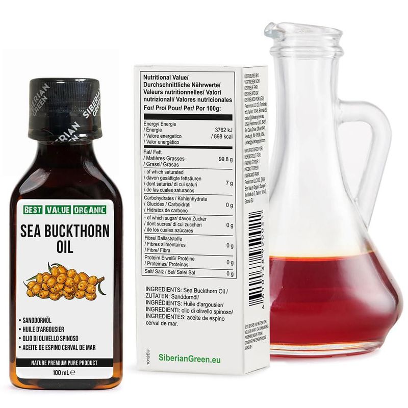Aceite de Espino Siberiano Mejor Valor Orgánico 100 ml Crudo